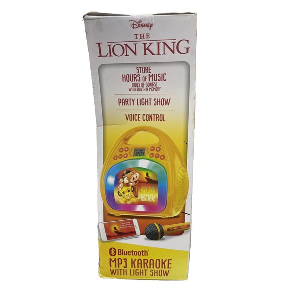 Disney Lion King Bluetooth MP3 Karaoke Machine with Light Show & Store Music - Picture 3 of 3
